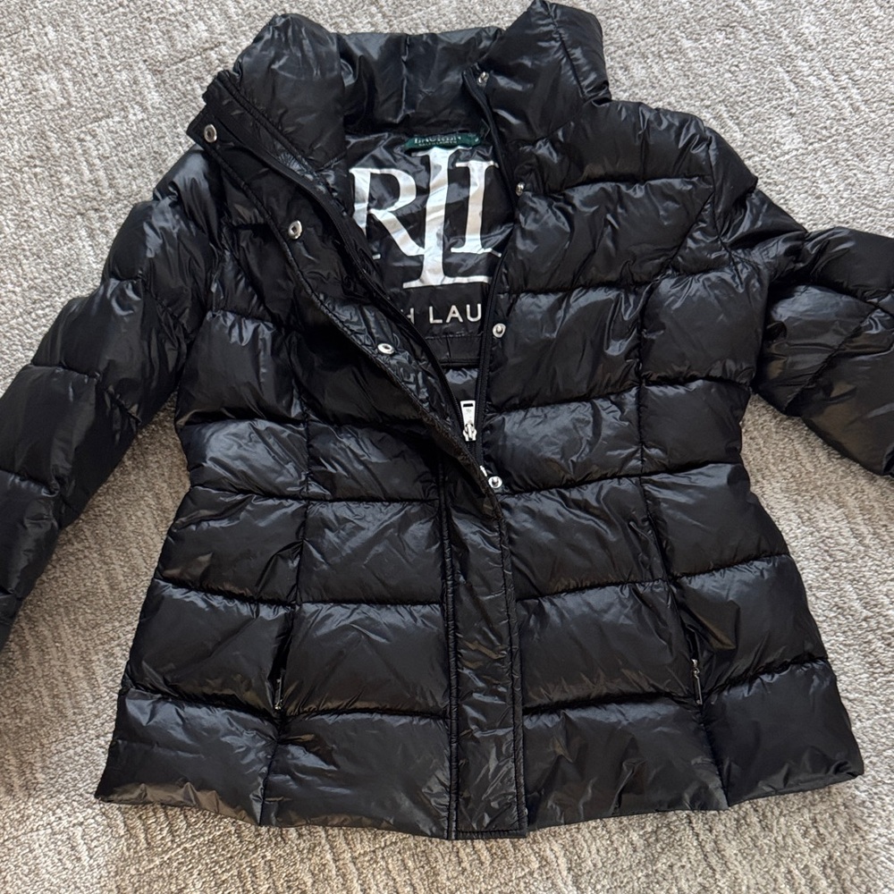 Ralph Lauren Shiny Black Puffer Jacket